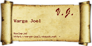 Varga Joel névjegykártya